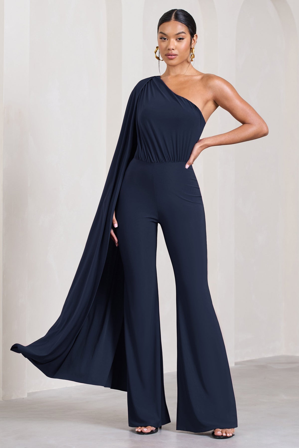 Navy one shoulder jumpsuit on sale