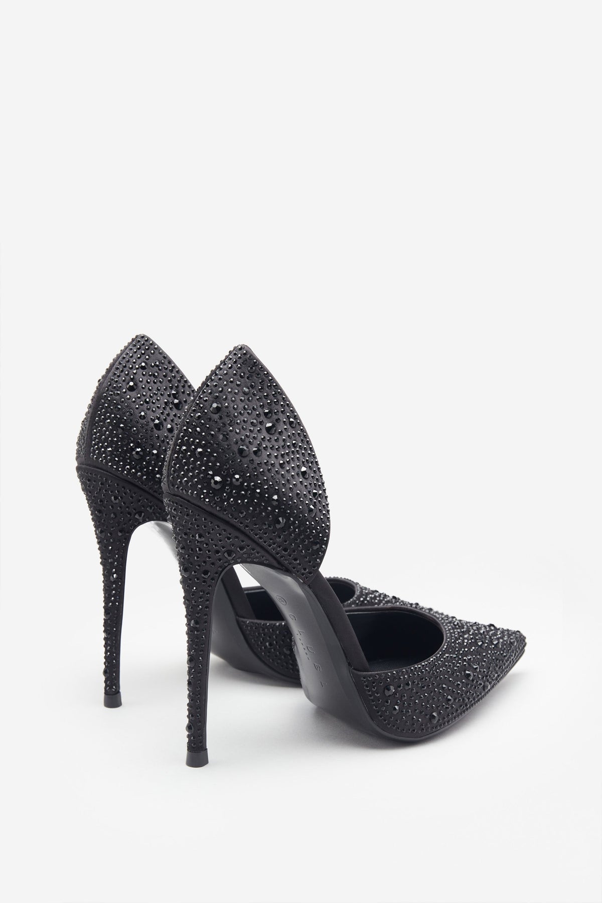 Catcher | Black Diamante Pointed Court Heels