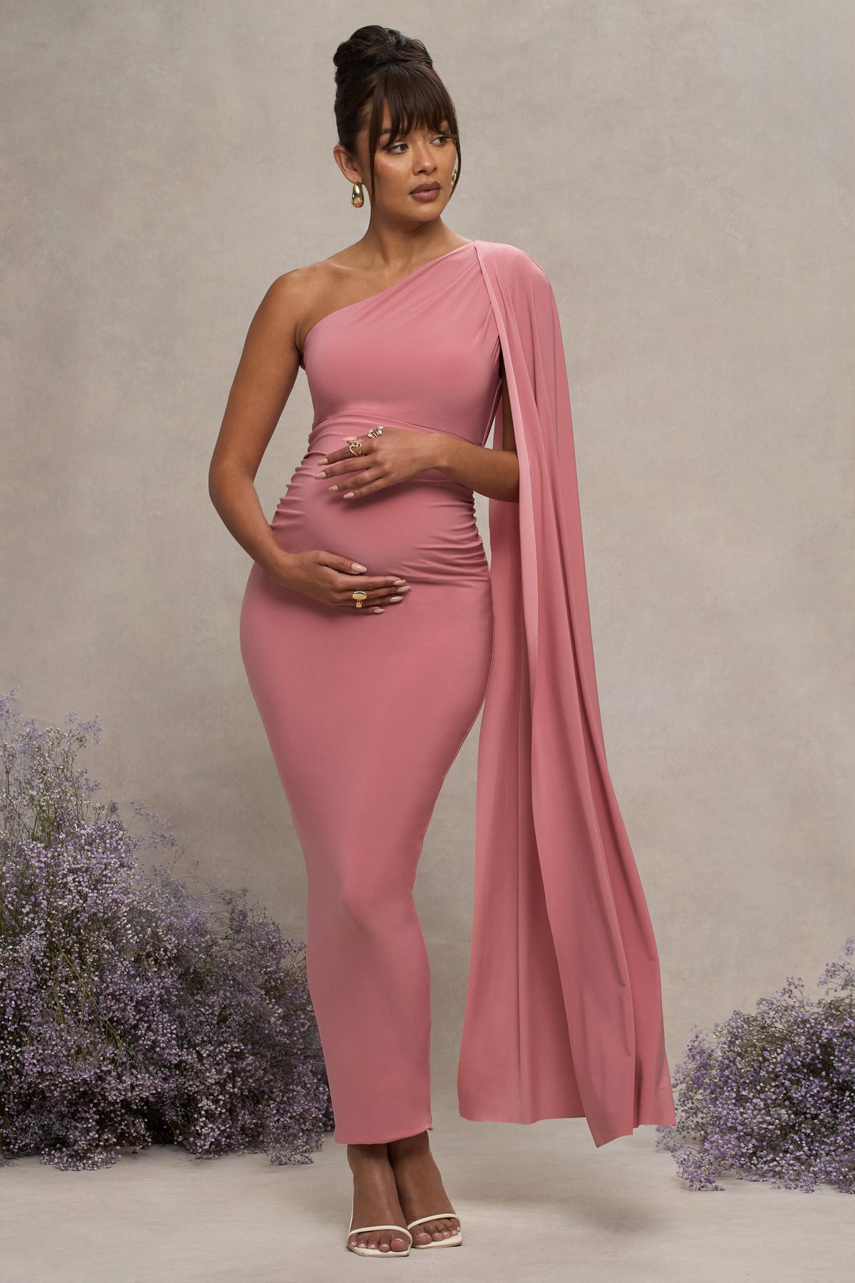 WB_CC_HR_CL129202094-Amaryllis-BlushPinkMaternityOneShoulderMaxiDresswithCapeSleeve0