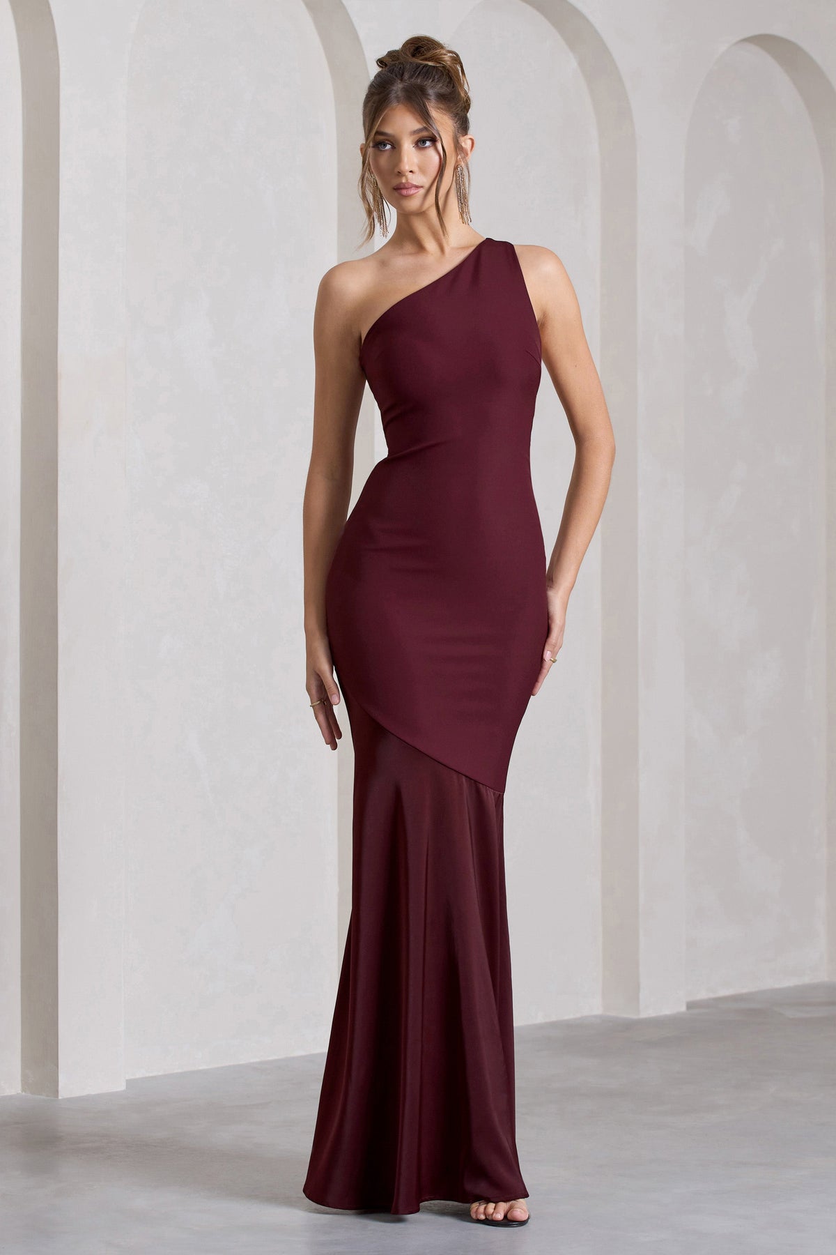 Passion | Plum One Shoulder Cut-Out  Maxi Dress