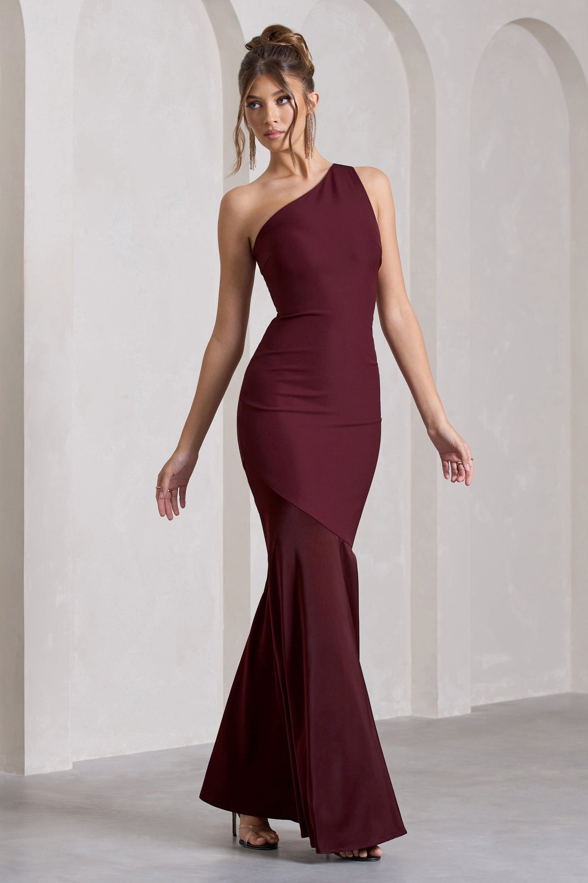 Passion | Plum One Shoulder Cut-Out  Maxi Dress