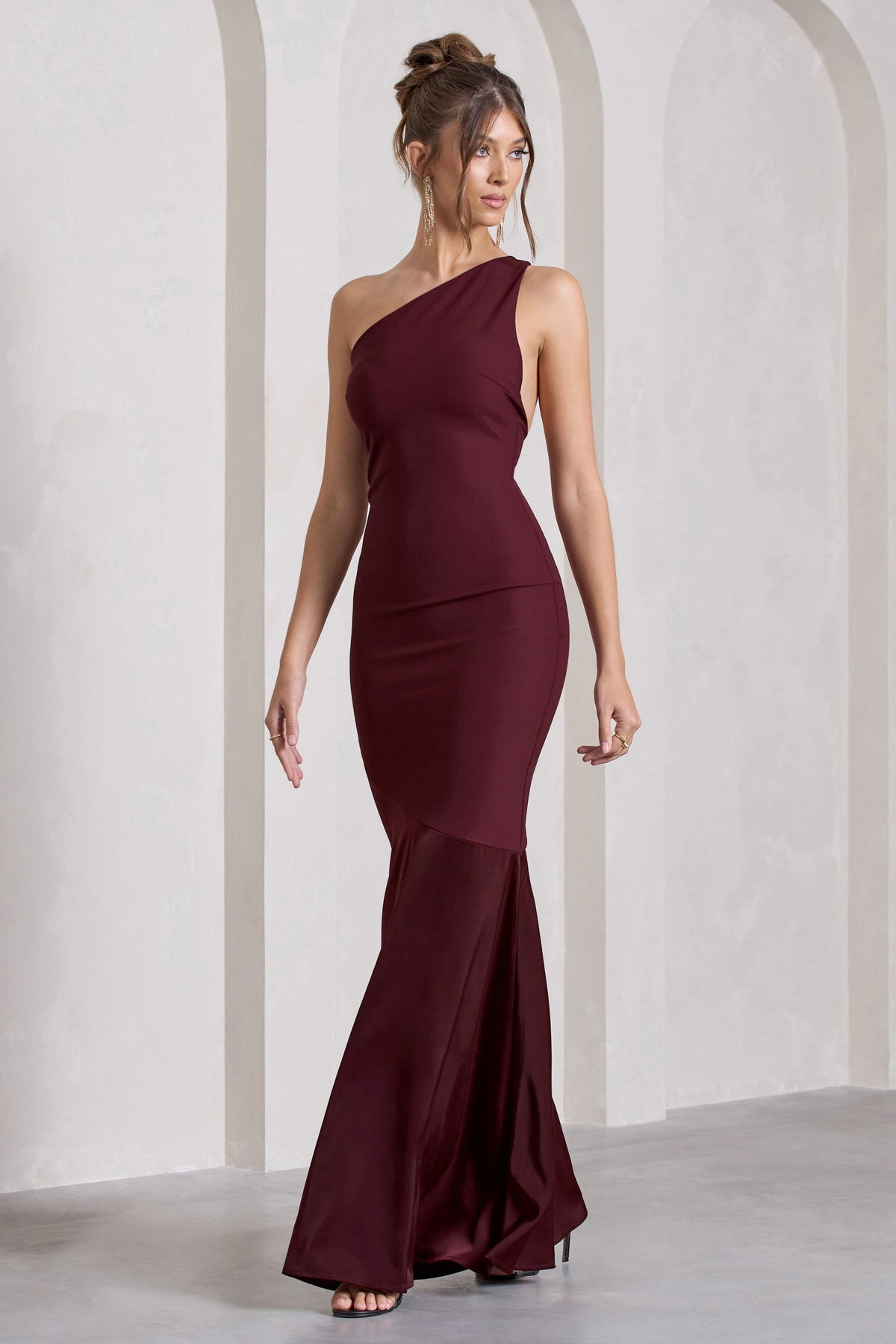 Passion | Plum One Shoulder Cut-Out  Maxi Dress