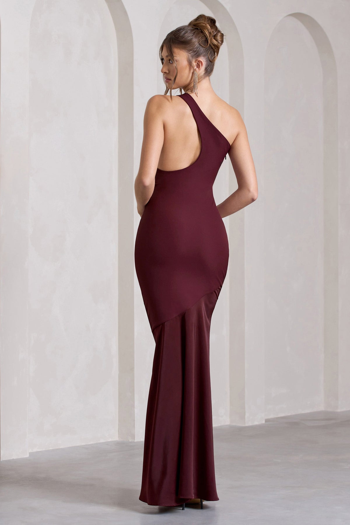 Passion | Plum One Shoulder Cut-Out  Maxi Dress